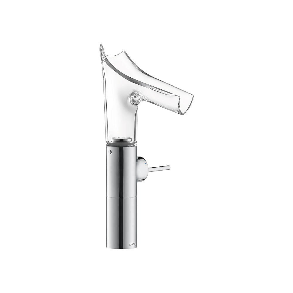 AXOR Starck V Tall Single Lever Basin Mixer w/ Glass Spout, Waste 12114000