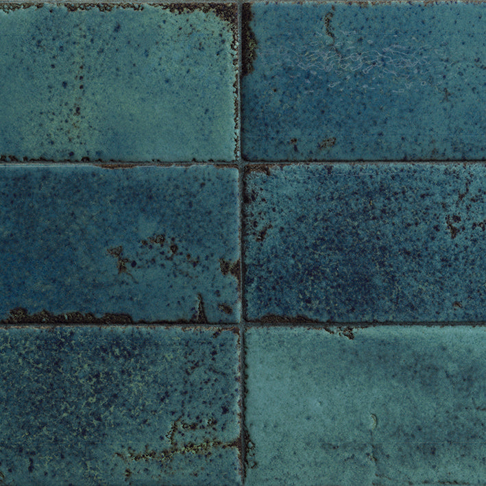 Tiles & Beyond Brick Vetri Tiles 33.3x59.2cm (9.6mm) Tiles for Wall/Floor (Blue)
