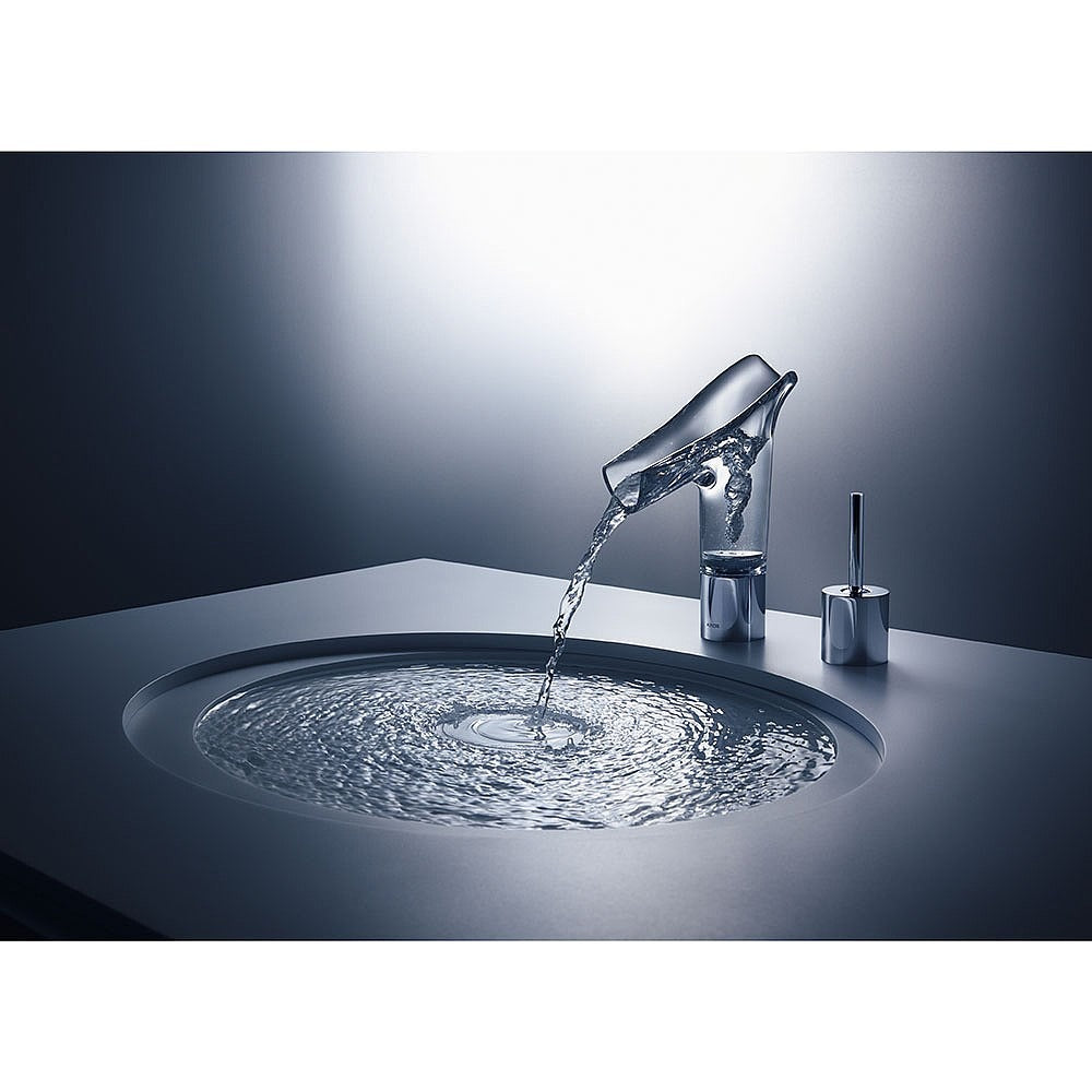 AXOR Starck V 2-Piece Basin Mixer w/ Glass Spout, Waste 12115000