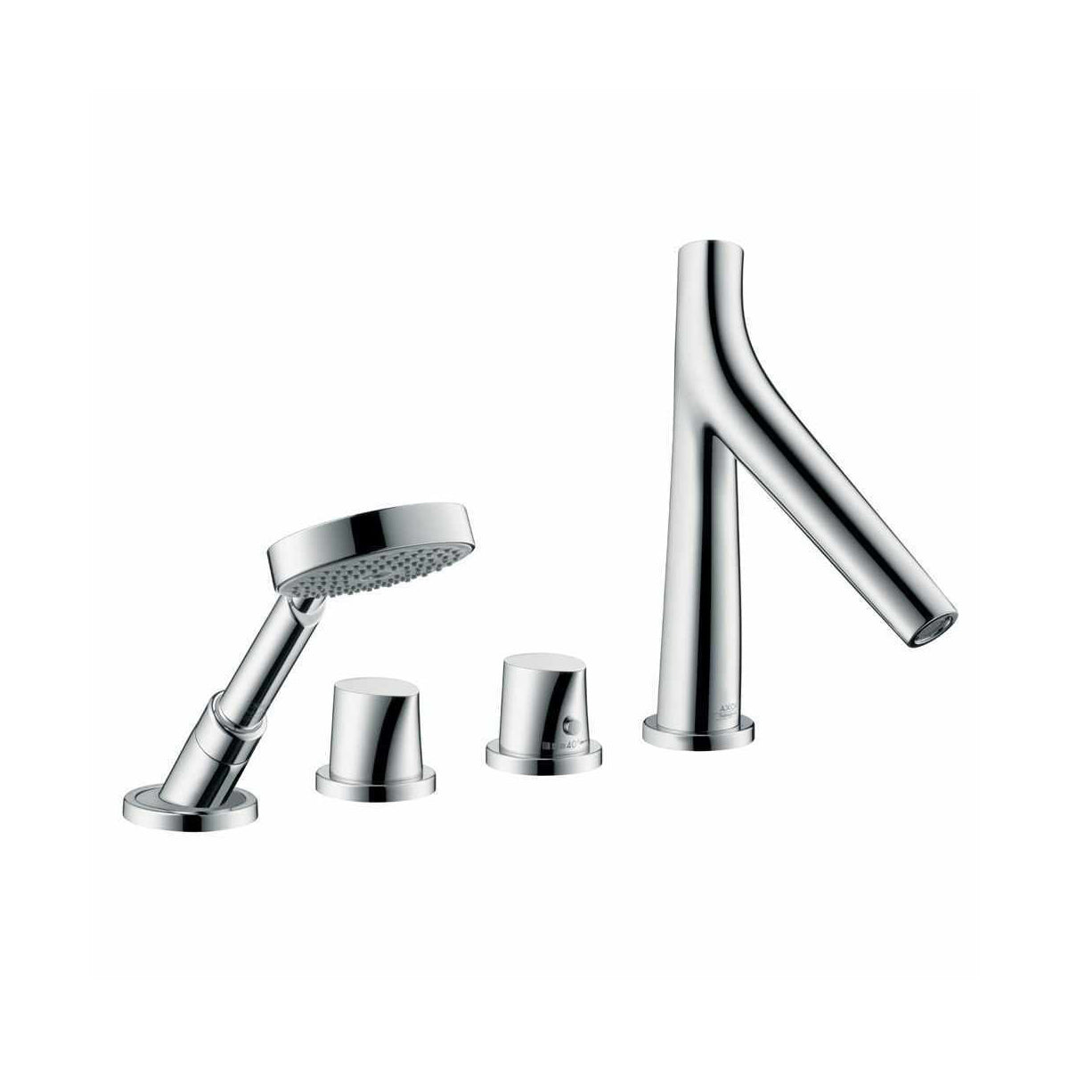 AXOR Starck Organic 4-Piece Thermostatic Bath Filler with Hand Shower Control 12426000