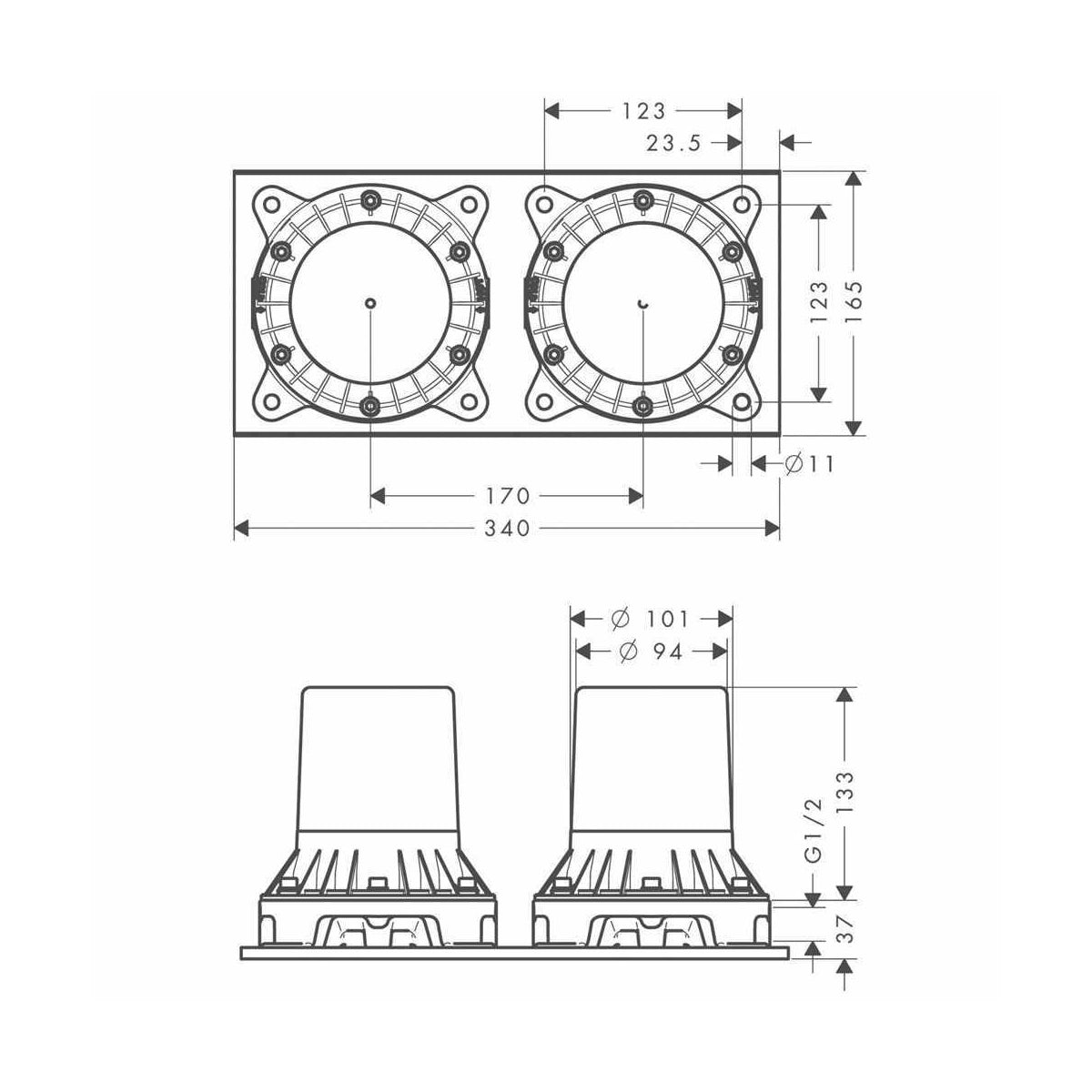 AXOR Montreux Concealed Part for Secure Tap Installation