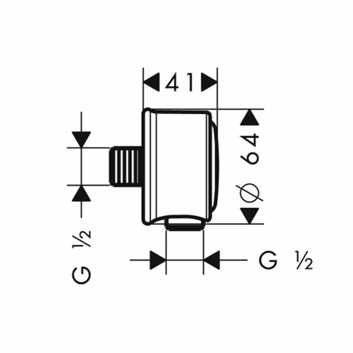 AXOR 16884820 Montreux Wall Outlet for Secure Shower Hose Connection