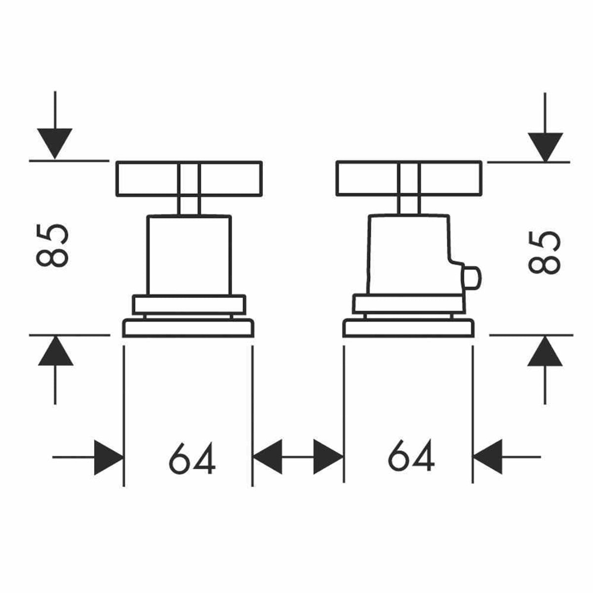 AXOR 39480000 Citterio 2-Piece Cross Handle Thermostatic Bath Filler