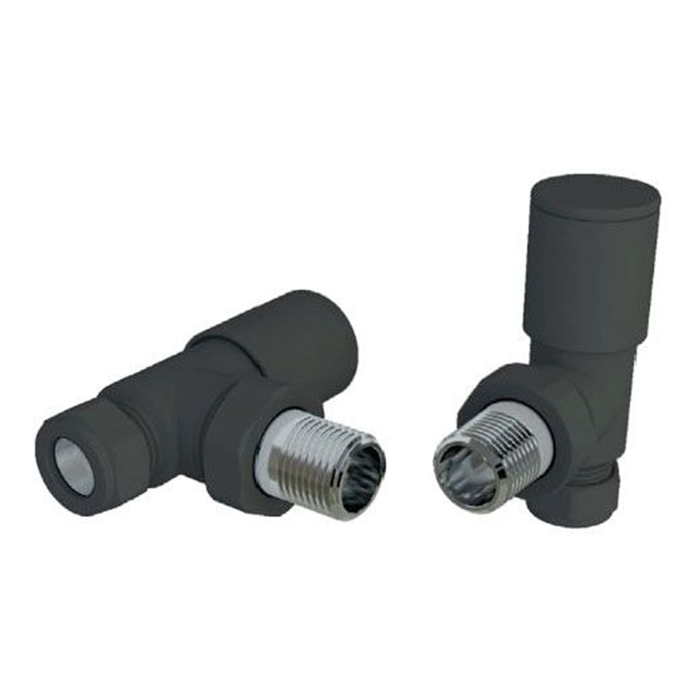 Luxe81 Amp Up Your Space - BDC Matt Black Angled Rad Valves (Pair)