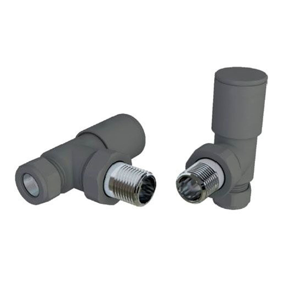 Luxe81 BDC Matt Anthracite Angled Rad Valves (Pair)