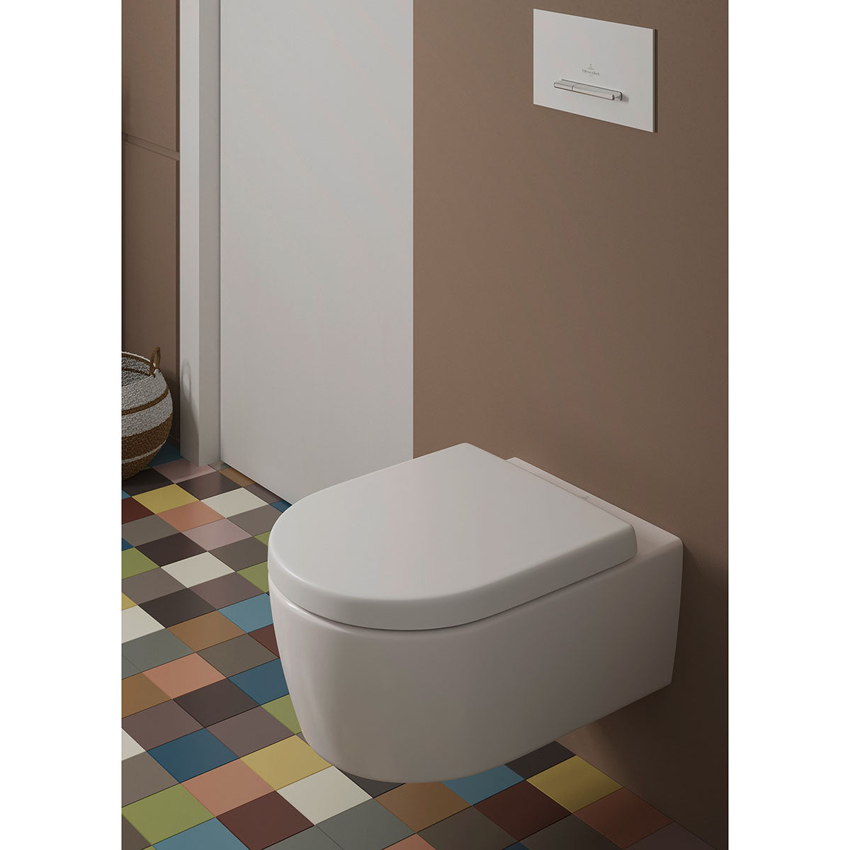 Villeroy And Boch Arto 370mm x 530mm Wall Mounted Rimless WC Pan with Seat and Cover 4657HR01