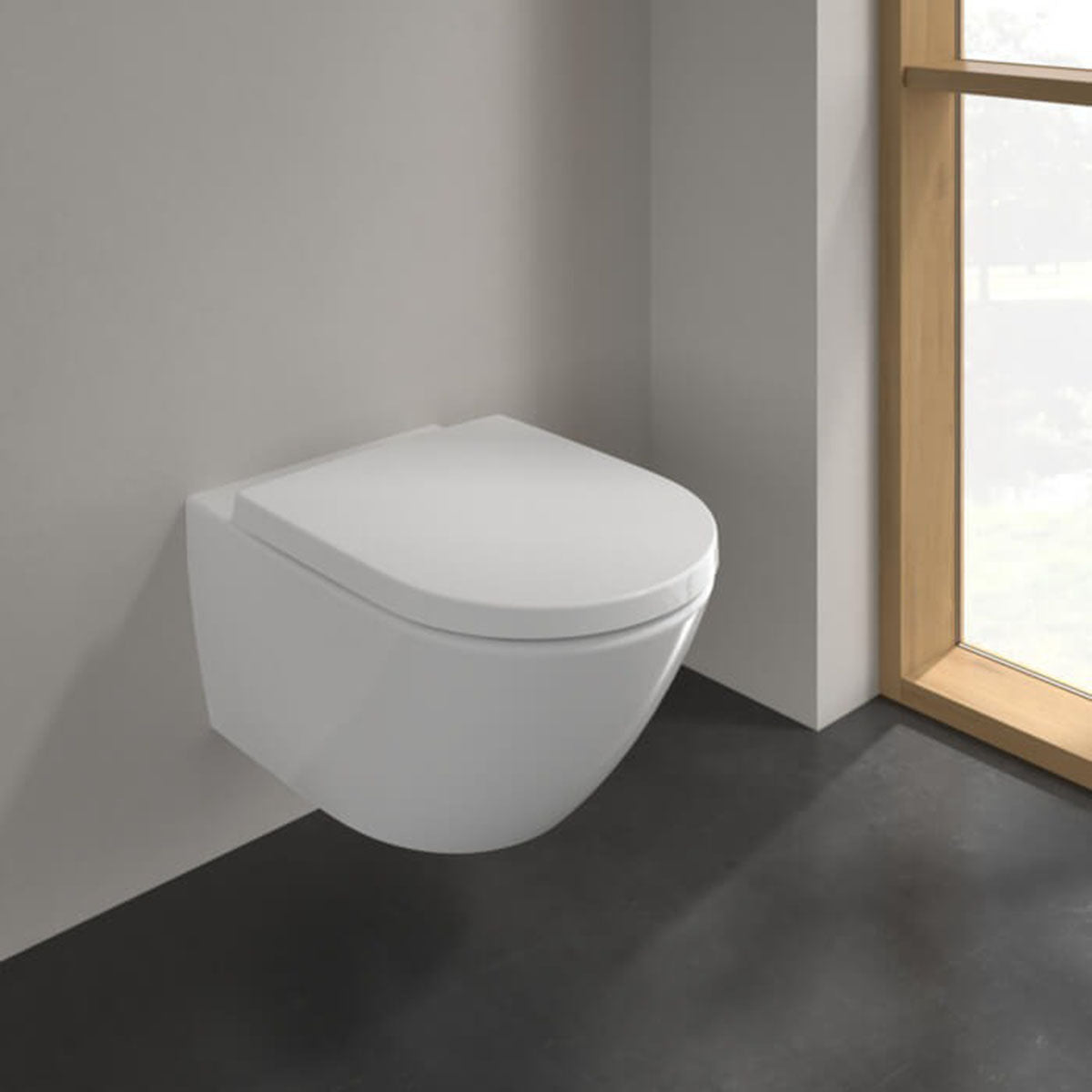 Villeroy And Boch Architectura TwistFlush Wall Mounted WC Pan with Seat - 37cm x 41cm 4670TS01