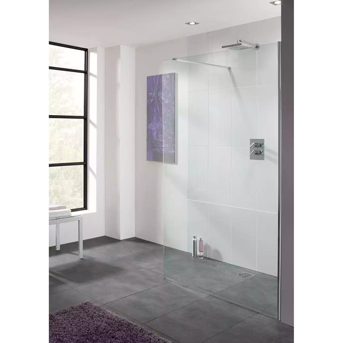 Lakes Bathrooms Coastline Cannes 10mm Glass Shower Enclosure Polished Silver Frame 800mm x 2000mm - LK1010-080 05