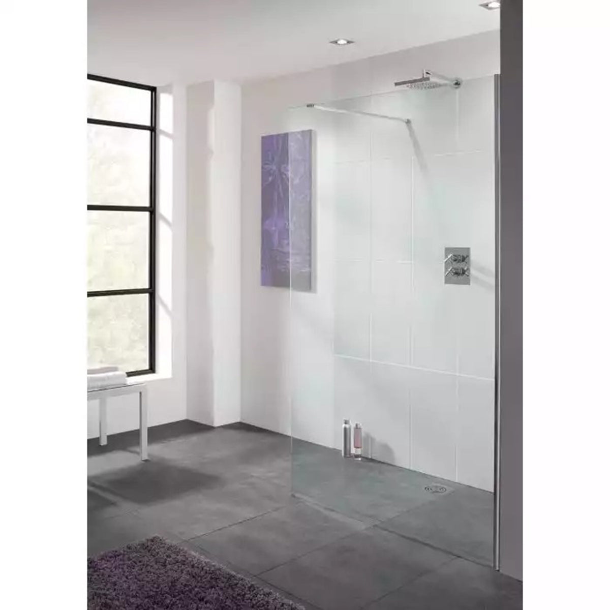 Lakes Bathrooms Coastline Cannes 10mm Glass Shower Enclosure Polished Silver Frame 1000mm x 2000mm - LK1010-100 05