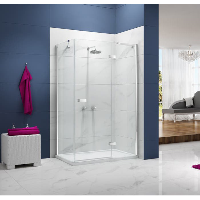 Merlyn Ionic Essence Frameless Hinge & Inline Panel with Side Panel