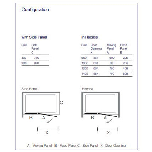 Merlyn Ionic Essence Framed Squared Hinge and Inline Door Black