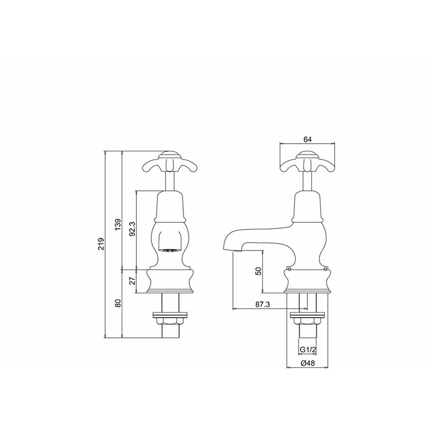 Burlington Anglesey ANR1-QT Regent Basin Tap 3"