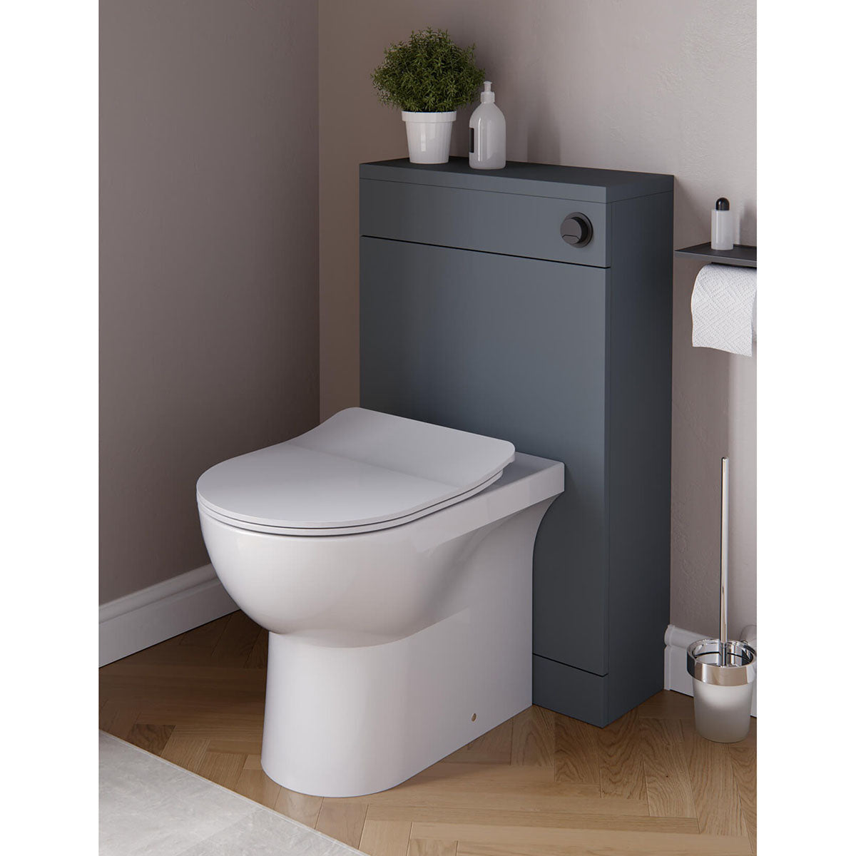 Saneux Austen Gloss White Back To Wall Pan AUBTW01