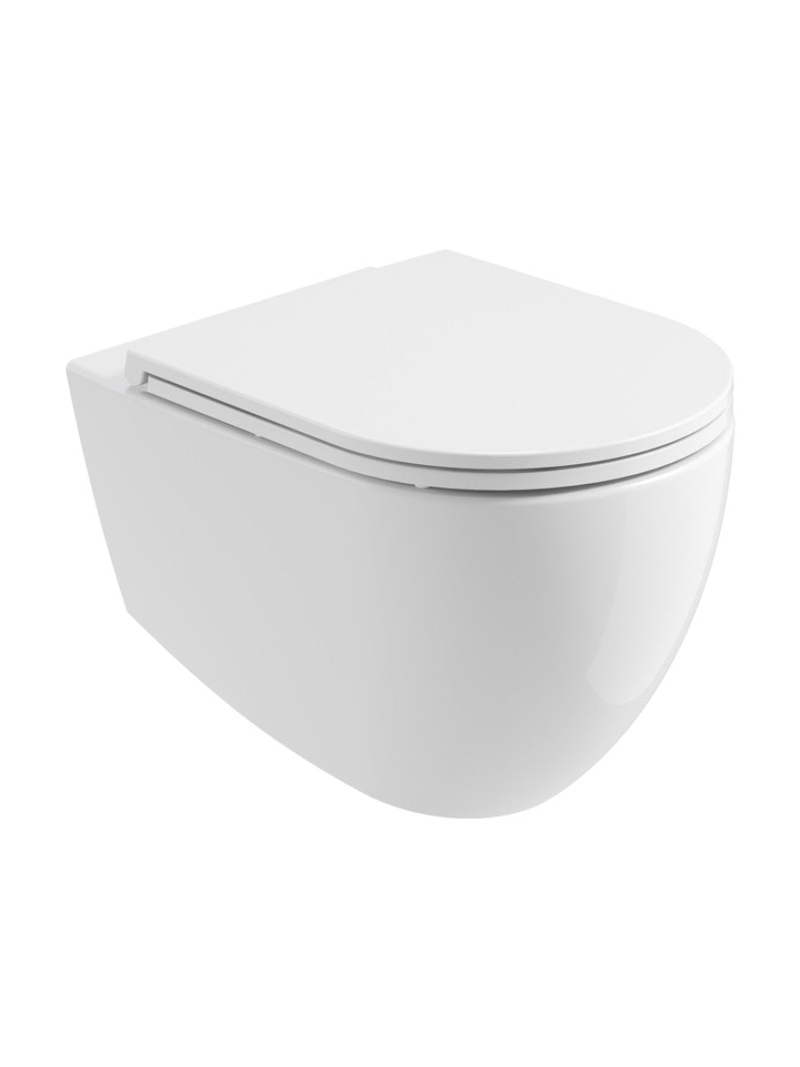 Luxe81 AVANTI Wall Hung Rimless WC & Seat - Ceramic White