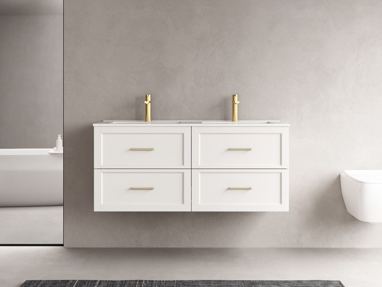 Luxe81 Angel 1200 Matte Cabinet with Ceramic Basin 1190 x 455 x 520mm