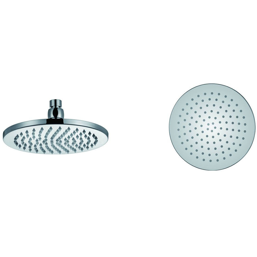 Luxe81 225mm Round Brass Shower Head w/ Brass Swivel Elbow