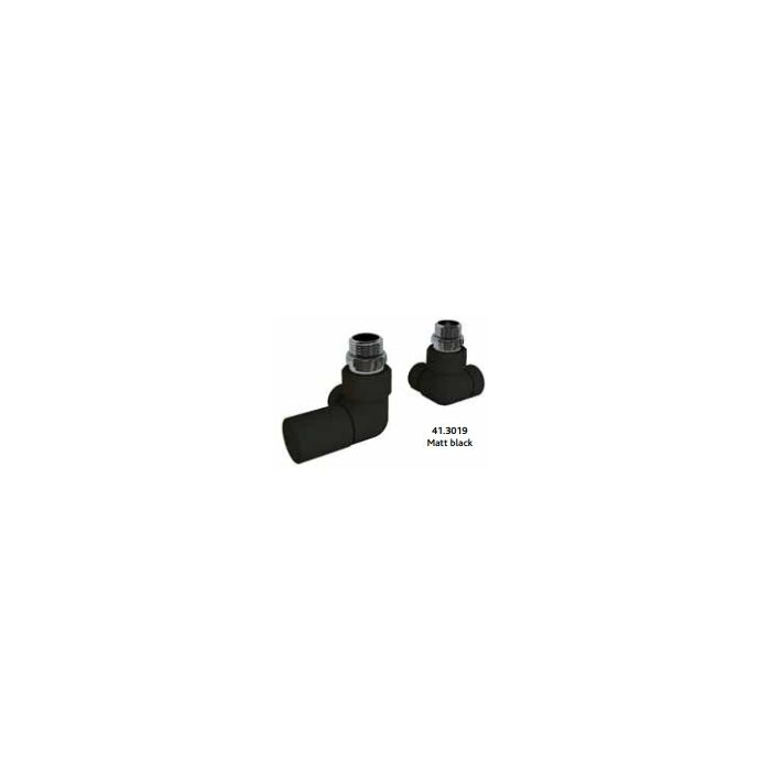 Luxe81 Matt Black Corner Profile Radiator Valves