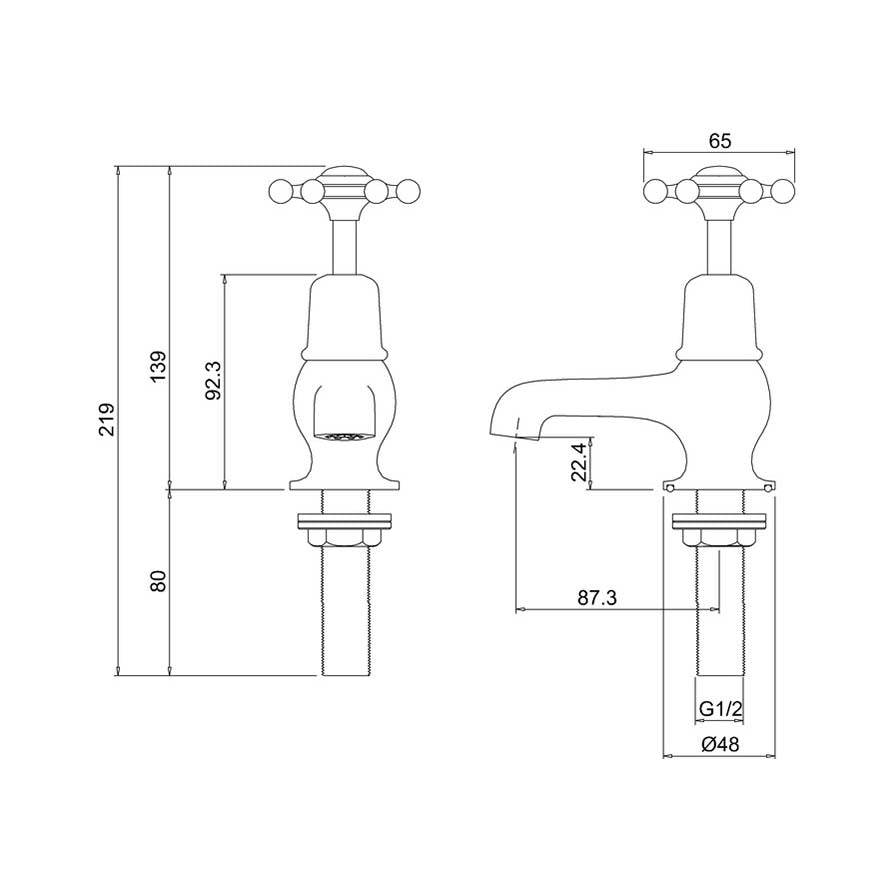 Burlington Birkenhead BI1 Basin Tap 3"