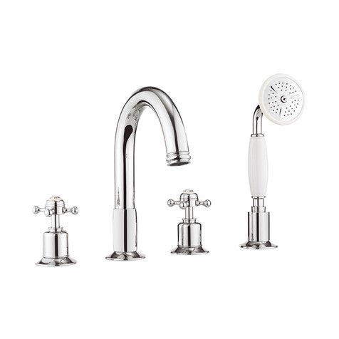 Crosswater Belgravia Crosshead Bath 4 Hole Set with Kit