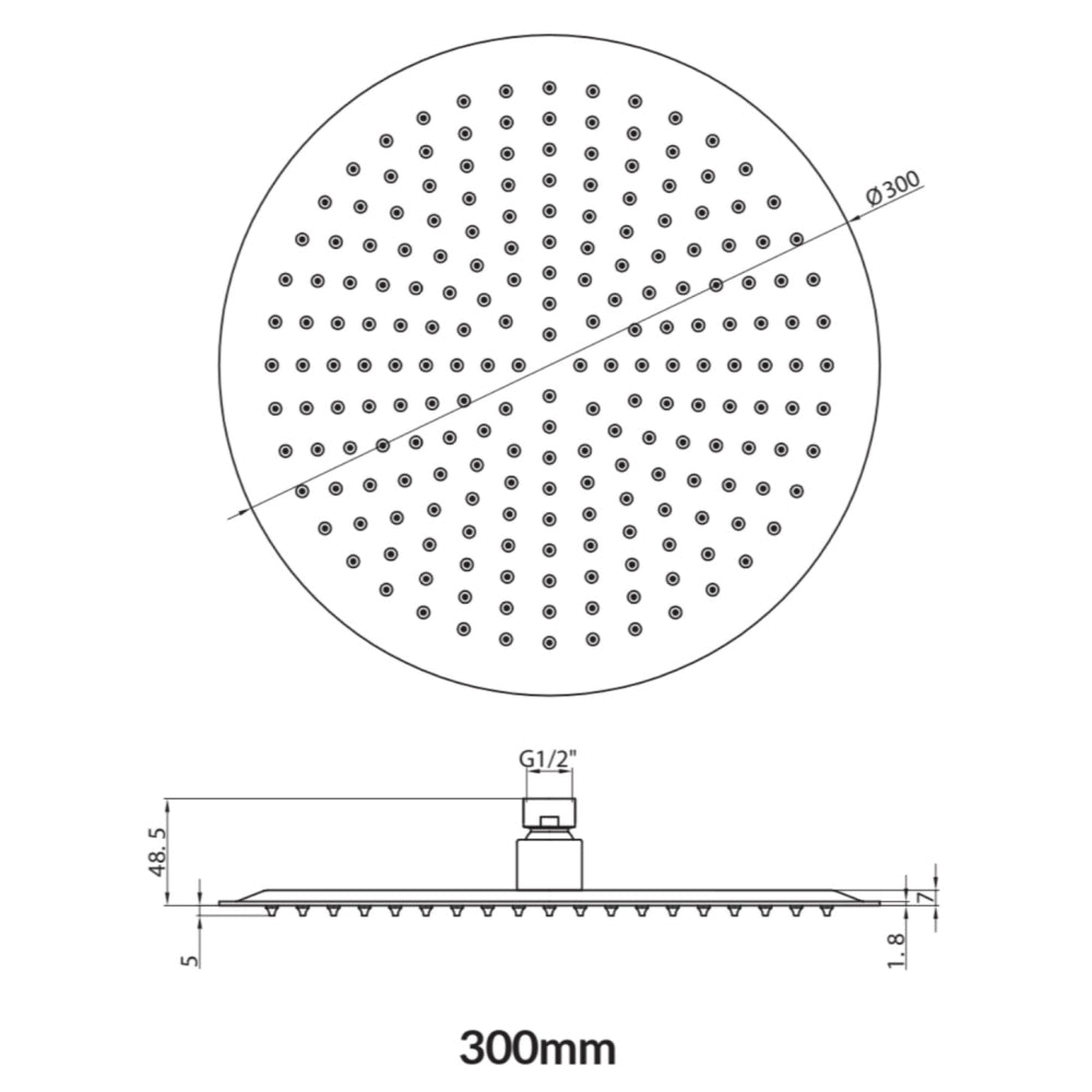 Luxe81 300mm Shower Head