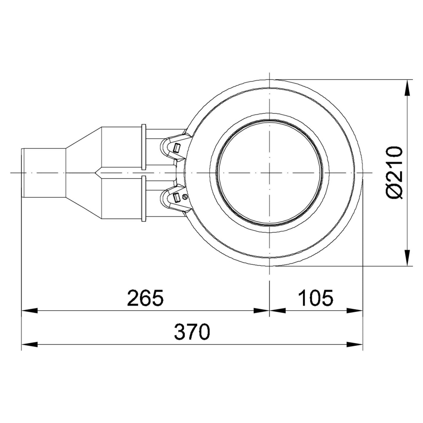 Bette Floor Shower Waste | 370 x 210 x 80 mm | High Capacity 0.85 l/s
