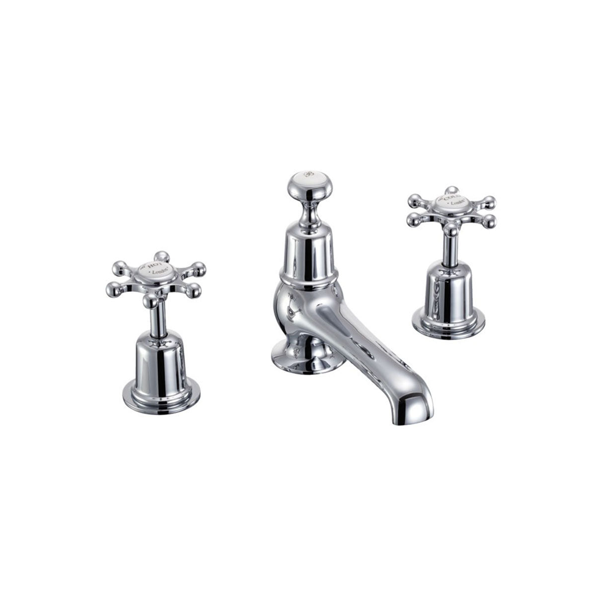 Burlington Birkenhead 3 Tap Hole Thermostatic Mixer with Pop-up Waste