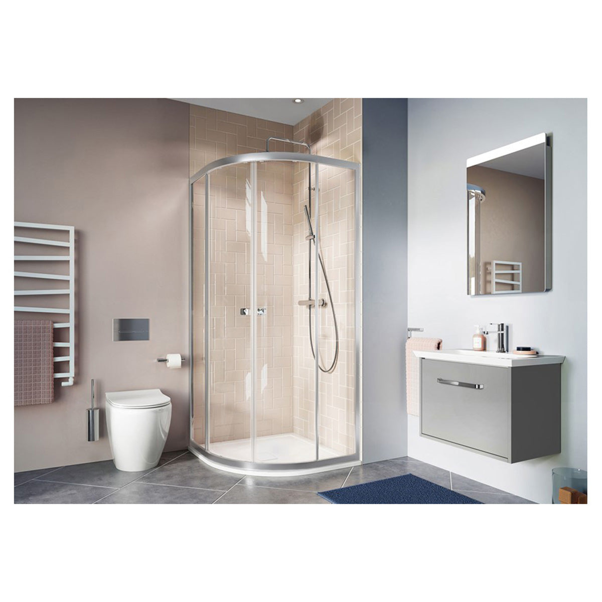 Crosswater Clear CAQDS0800 6 Quadrant Double Doors