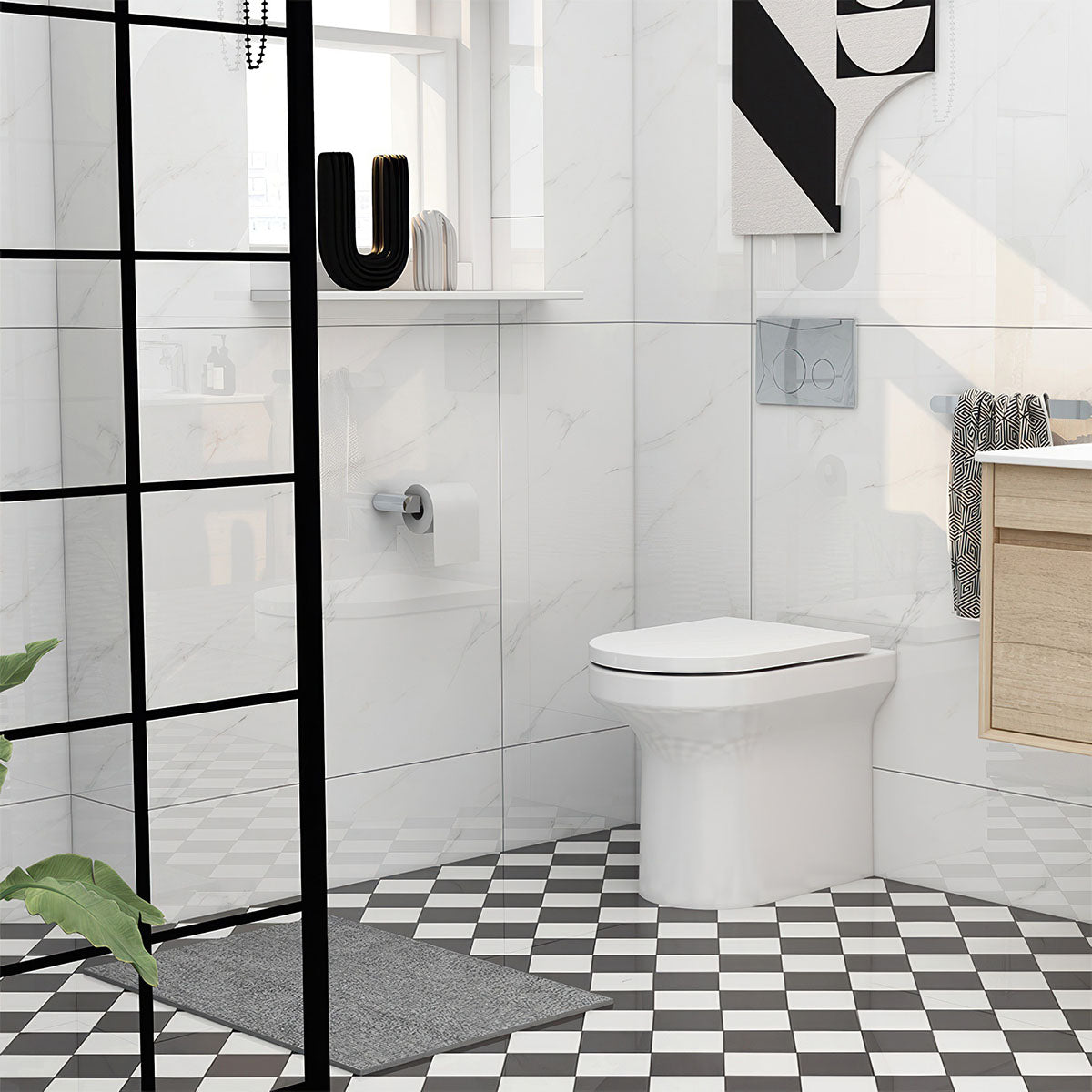 Imex CB10156R Alma Rimless Back To Wall White WC Pan