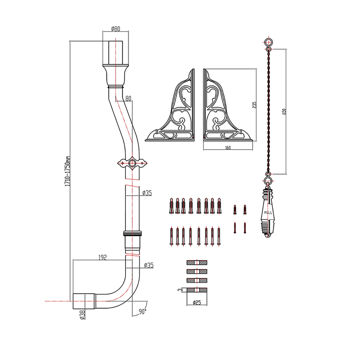 IMEX CF10142 Wyndham Traditional High Level WC Set