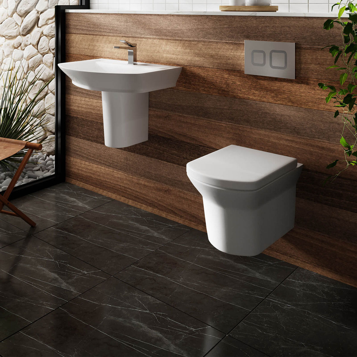 Hudson Reed Maya White 355 x 525mm Wall Hung Pan And Soft Close Seat CLT007