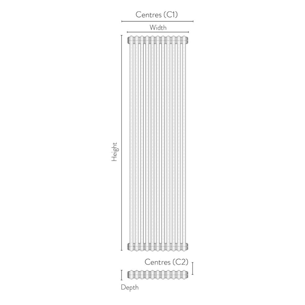 Luxe81 3 Column White Vertical Designer Radiator