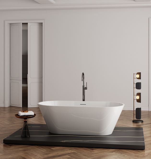 Luxe81 Devon 1700mm Oval Freestanding Acrylic Bath
