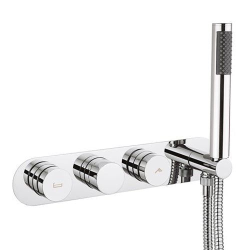 Crosswater Dial Central Trim Thermostatic Bath Valve with 2 Way Diverter & Handset