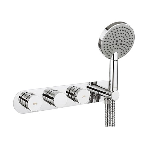 Crosswater Dial Central Trim Thermostatic Shower Valve with 2 Way Diverter & Handset in Chrome