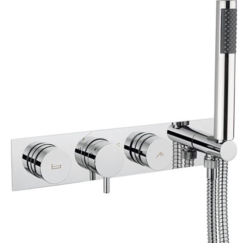 Crosswater Dial Kai Lever Trim Thermostatic Bath Valve with 2 Way Diverter & Handset