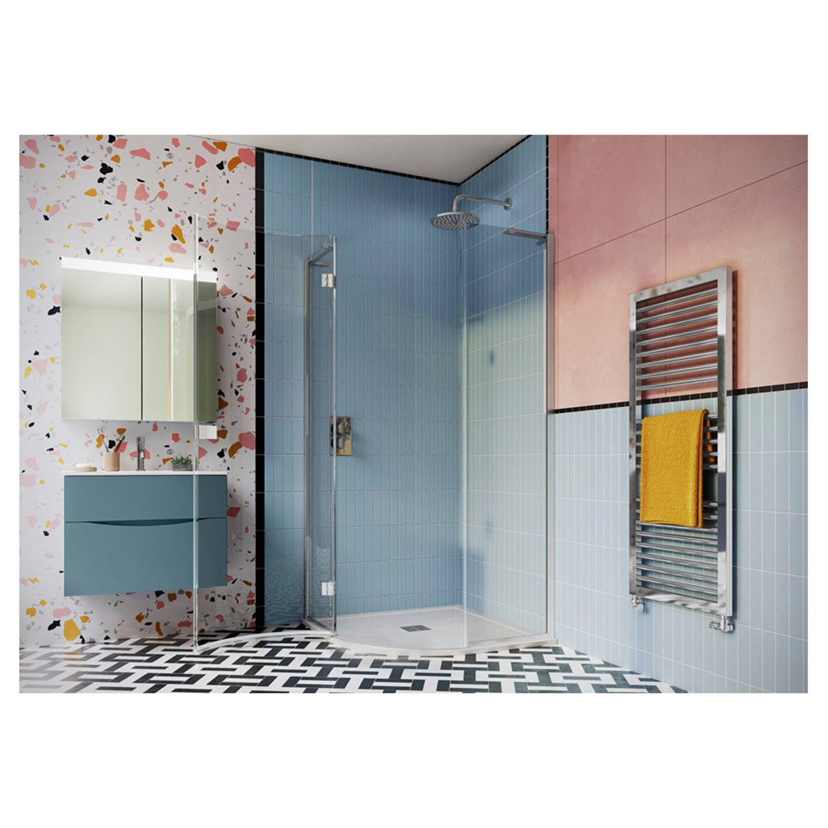 Crosswater Design DQSSC0900_V2 8 Quadrant Single Door