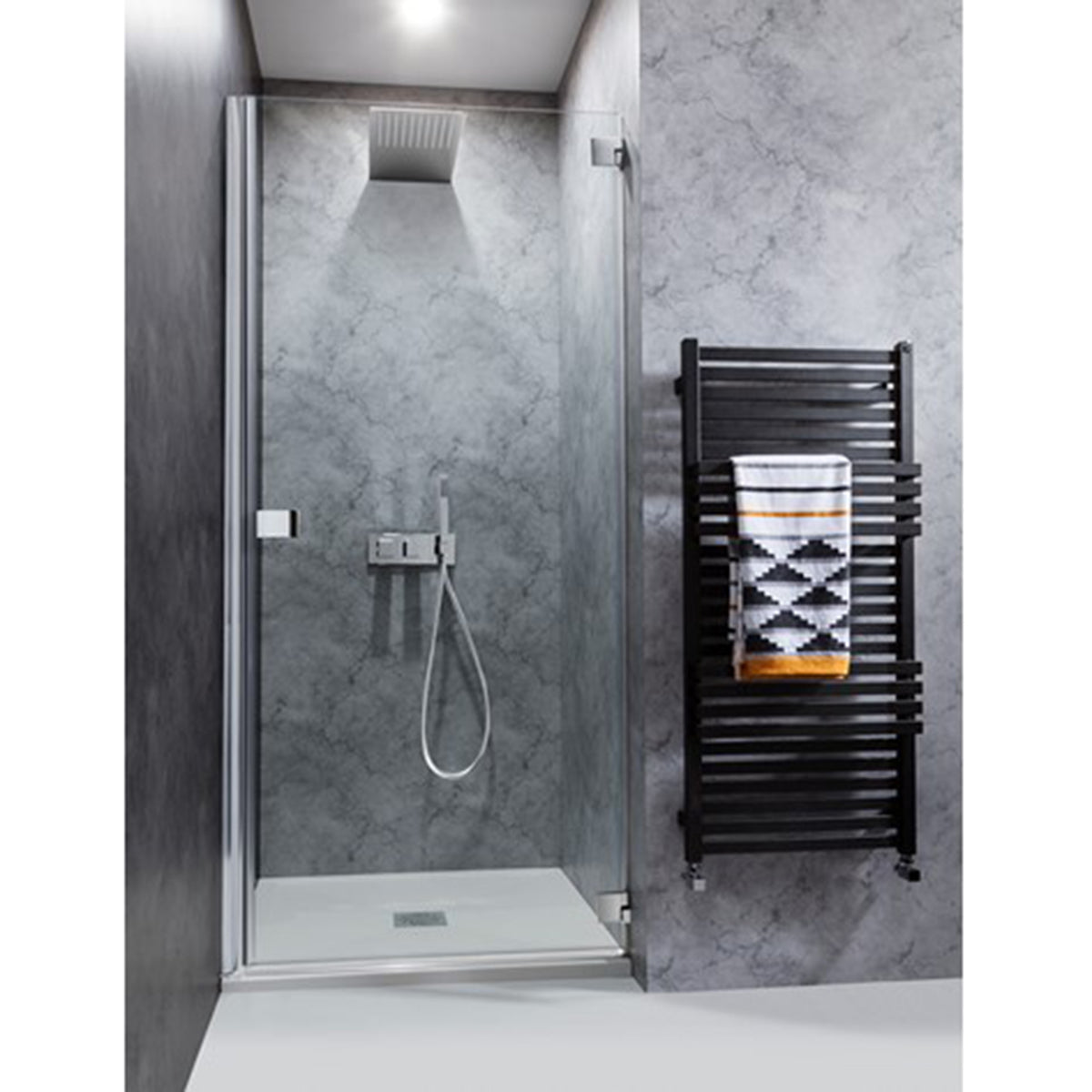 Crosswater Design Matt Black 1200mm Side or Walk In Shower Panel