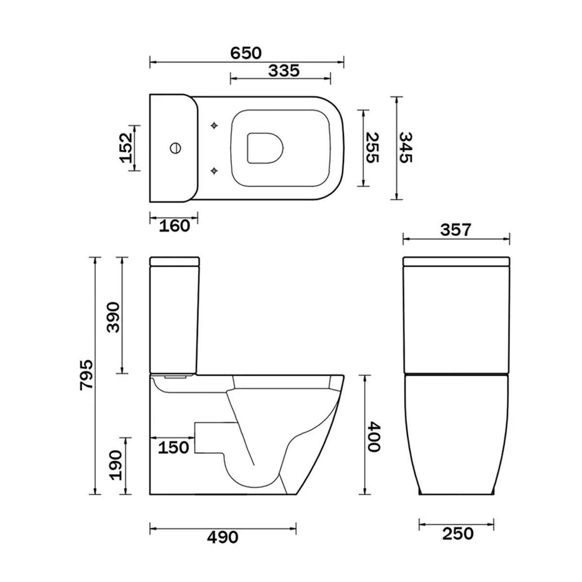 Essential EC4015 Fuchsia Close Coupled Back To Wall WC Pack White