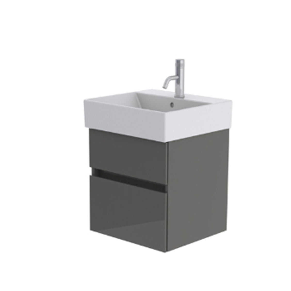 Catalano Premium 2 Drawer Wall Hung Vanity Unit 500mm Wide Gloss Mink ONLY