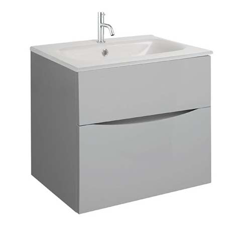 Crosswater Glide II 600 Unit with Ice White Glass Basin