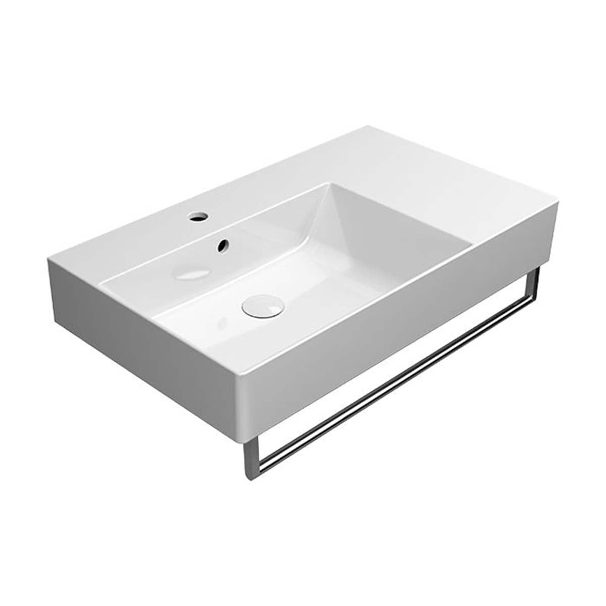 GSI Kube X 80 Basin Right Ledge 1Th White 80X47