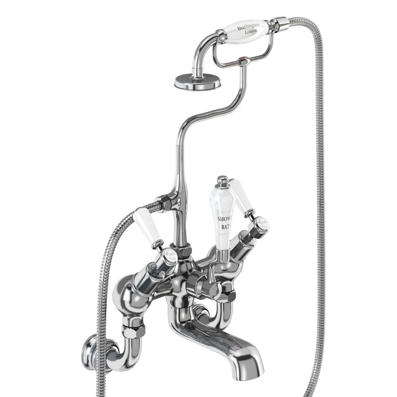 Burlington Kensington Regent Angled Bath Shower Mixer Wall Mounted