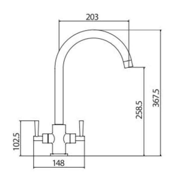 Luxe81 Richmond Chrome Monobloc Kitchen Mixer Tap