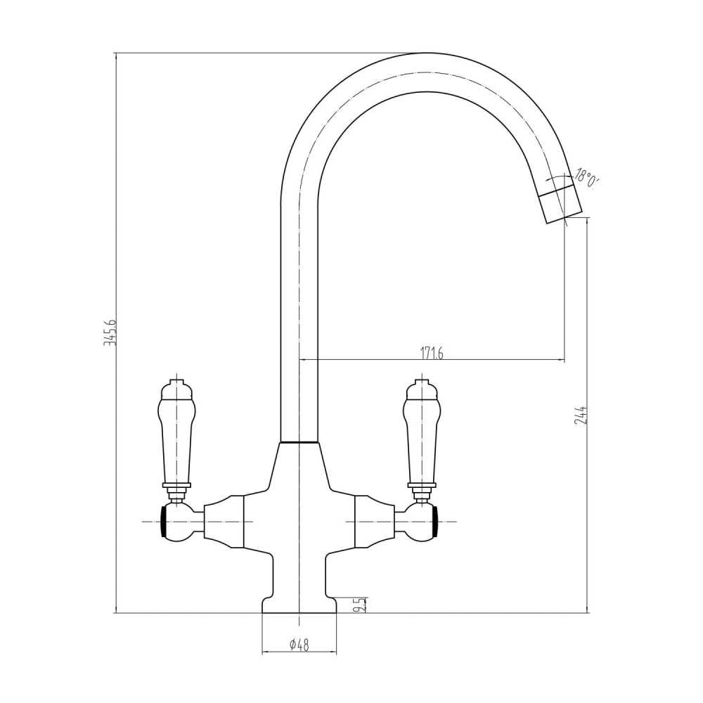 Luxe81 Harrogate Traditional Kitchen Mixer Tap