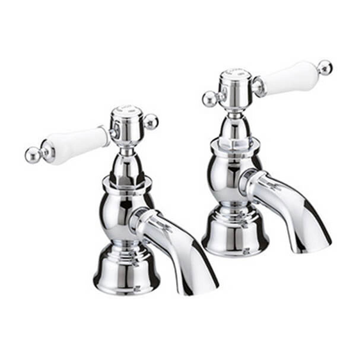 Heritage Glastonbury Bath Pillar Taps With Lever Handle
