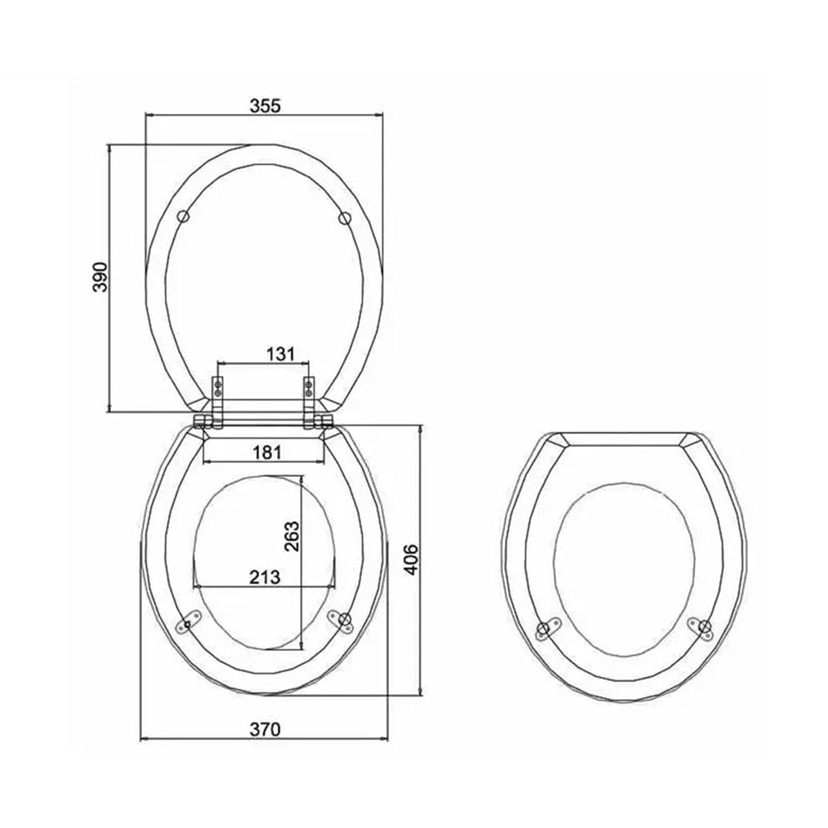 Burlington P20-C1 White Rimless Close Coupled WC Pan and 51cm Cistern With Ceramic Lever – 515 x 720 x 775mm