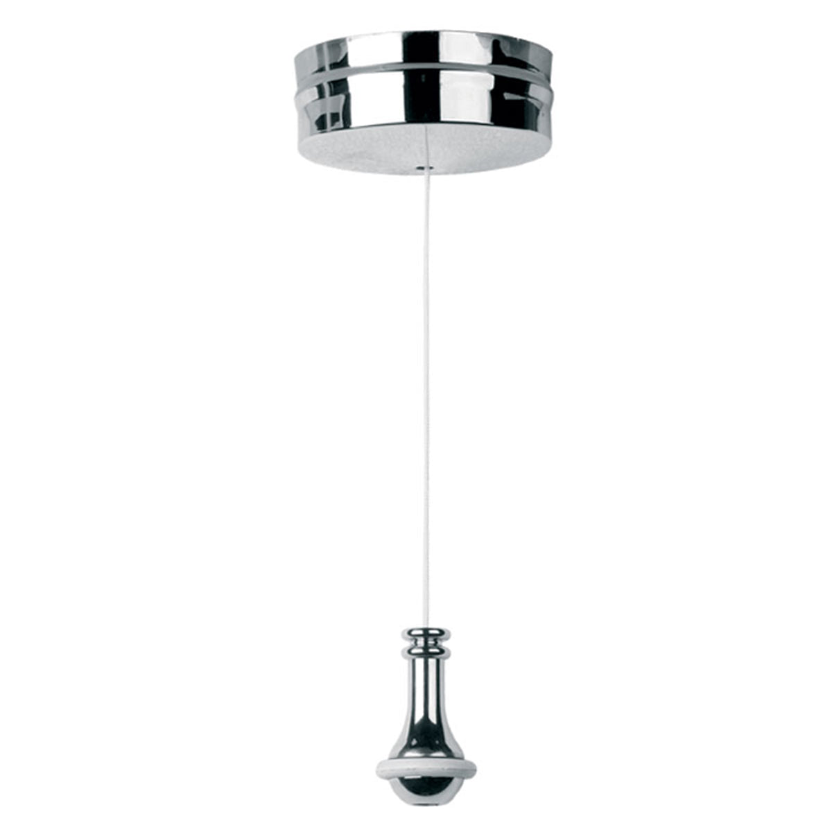 Lefroy Brooks Classic 1-Way Pull Switch With Brass Pendant - Silver Nickel