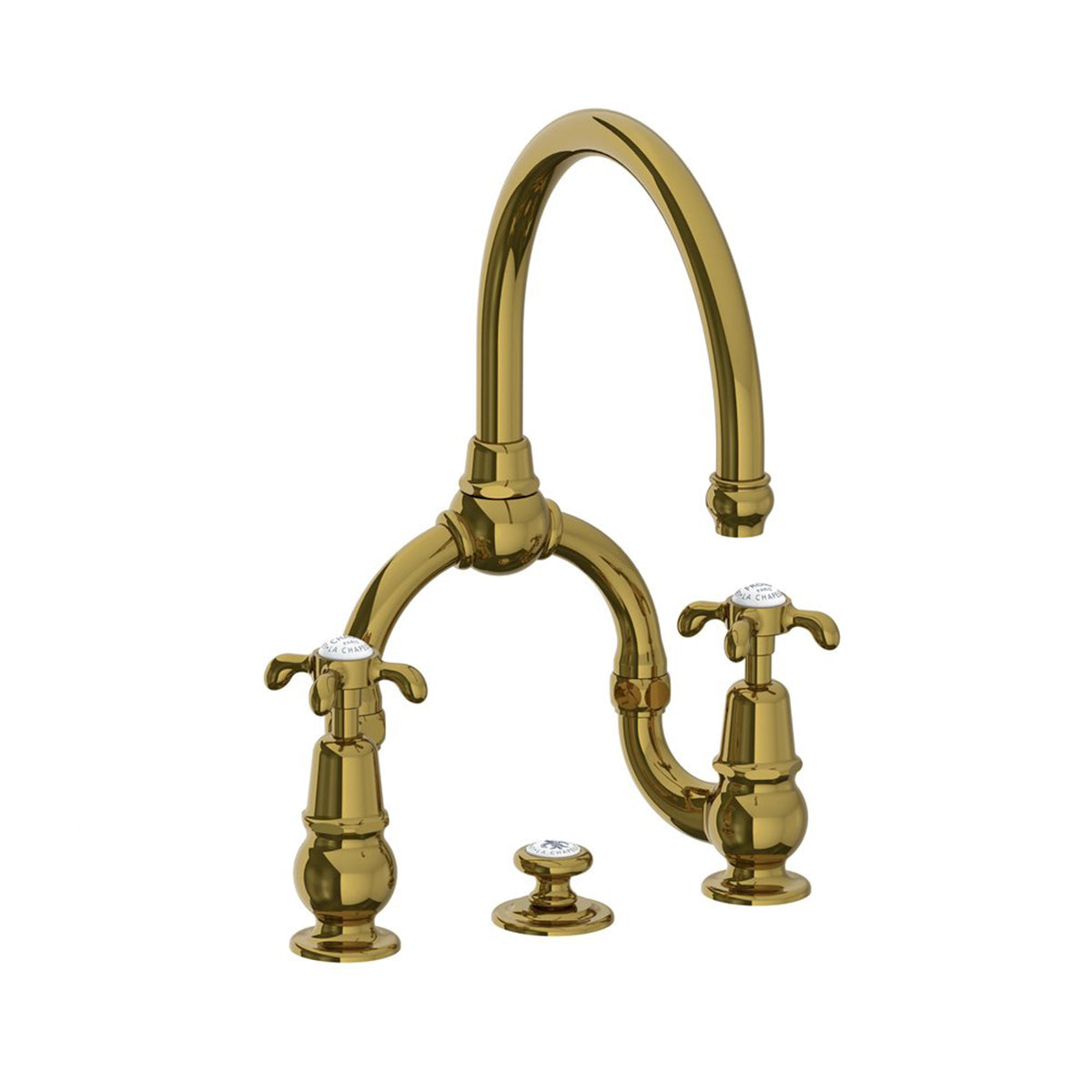 Lefroy Brooks La Chapelle basin bridge mixer with pop-up waste
