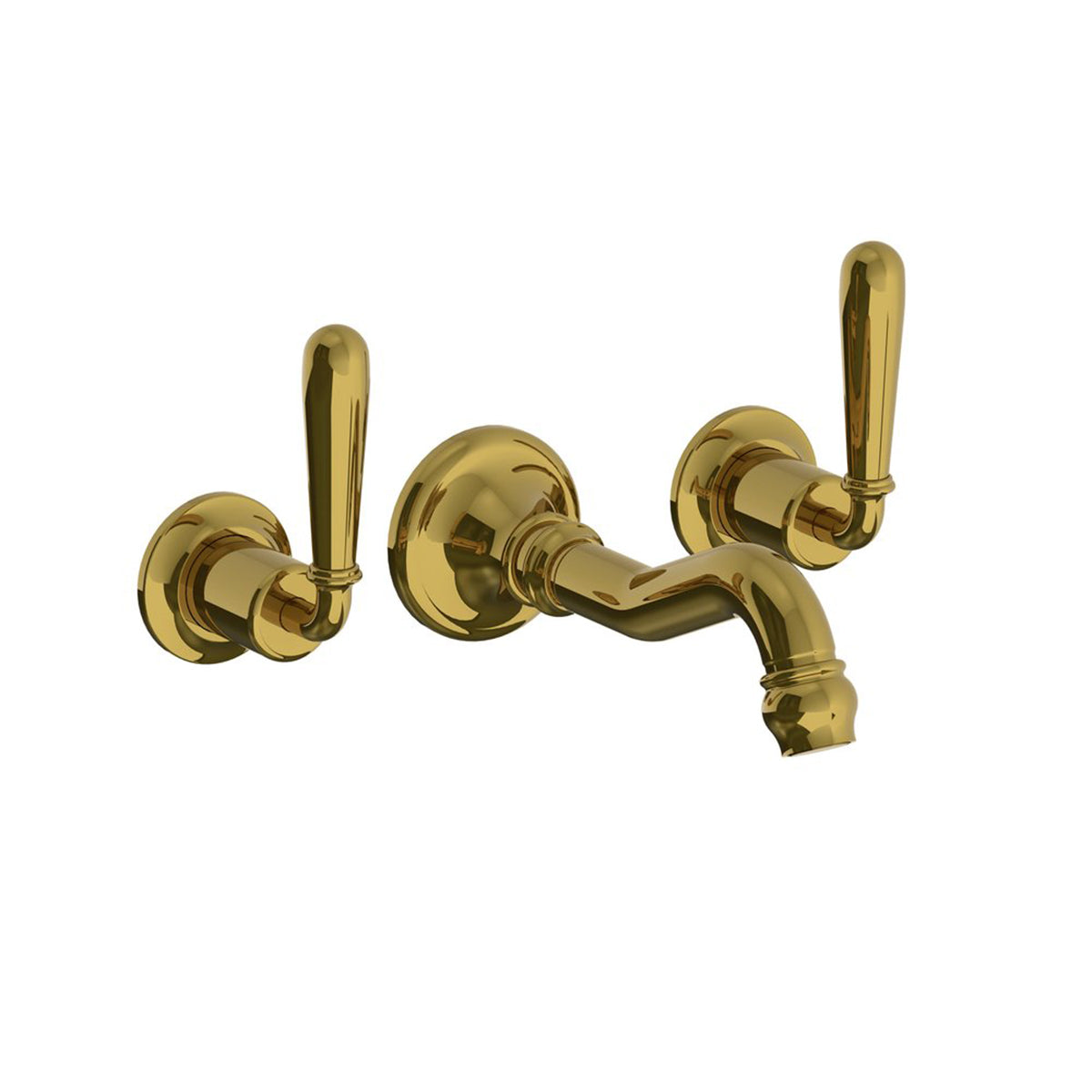Lefroy Brooks La Chapelle wall mounted basin mixer with metal torpille levers
