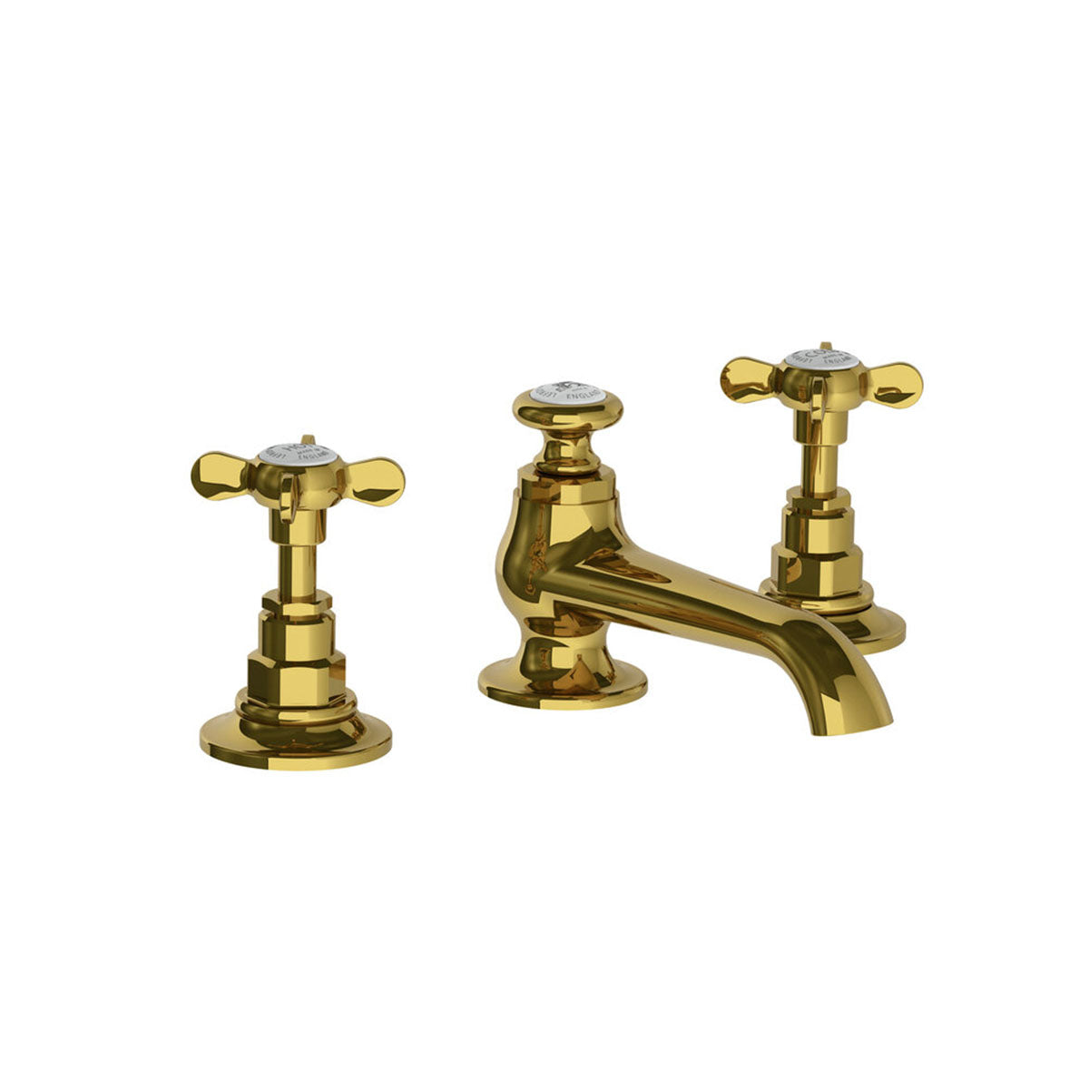Lefroy Brooks Connaught basin mixer with Lefroy Brooks Classic cross handles and pop-up waste